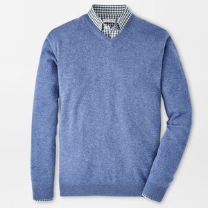PETER MILLAR Silk/Cotton/Cashmere Blue Long Sleeve Sweater
